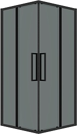 Grossman  Душевой уголок Cosmo 100x100x195 профиль черный матовый стекло тонированное – фотография-1