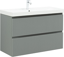 Aquanet Тумба с раковиной Джейн (Flat) 100 Flash подвесная мисти грин матовый