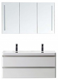 BelBagno Мебель для ванной ENERGIA-N 1200 Bianco Lucido, с двумя чашами, зеркало-шкаф – фотография-1