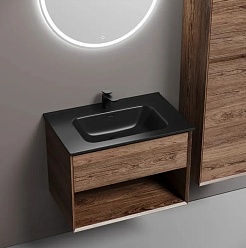 Sancos Тумба с раковиной Marmi 1.0 70 дуб чарльстон раковина CN7007MB – фотография-6