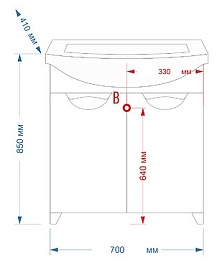 Misty Тумба для умывальника Лаванда 70 прямая – фотография-3