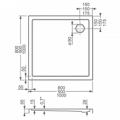 Roltechnik Душевой поддон "FLAT KVADRO 900x900" – фотография-2