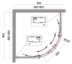 BelBagno Душевой уголок Uno 90/90 UNO-195-R-2-90-C-NERO стекло прозрачное – фотография-3