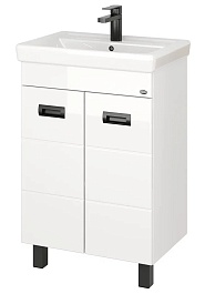 Onika Тумба под раковину Балтика-Квадро Black 55 напольная белая – фотография-1