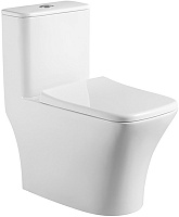 Azario Унитаз-моноблок Teano AZ-8621 безободковый с бачком с сиденьем микролифт белый