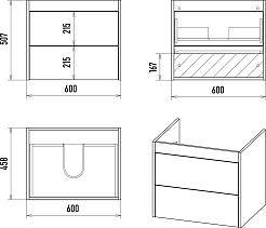 Brevita Тумба под раковину Greenwood 60 подвесная зеленая матовая/дуб галифакс олово – фотография-7