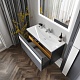 Бриклаер Мебель для ванной Берлин 100 оникс серый с белой ручкой – картинка-31