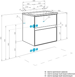 Акватон Тумба под раковину Либерти 60 дуб эльвезия – фотография-25