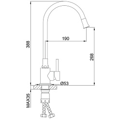 Frap Смеситель для кухни F40994-6 черный – фотография-3