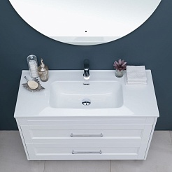 Aquanet Мебель для ванной Бостон New 100 Flat подвесная белый сатин – фотография-6