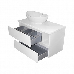 Mixline Мебель для ванной Аврора 90 белая со столешницей – фотография-5