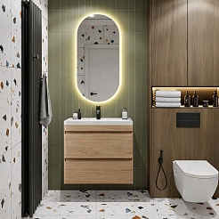 Vivon Тумба с раковиной Atwood 70 подвесная дерево – фотография-16