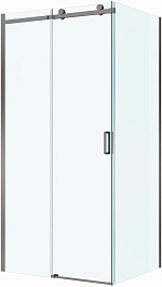 BelBagno Душевой уголок Soft Close-2 SOFT_CLOSE-2-AH-1-100/90-C-GM 100x90 профиль оружейная сталь стекло прозрачное – фотография-1