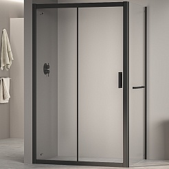 RGW Душевой уголок Passage PA-76-1B (PA-016B + Z-060-2B) 150x80 профиль черный стекло прозрачное – фотография-1