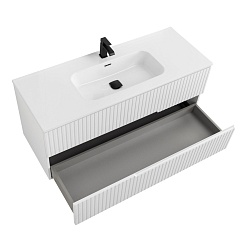 Cezares Тумба под раковину Duet-N 120 подвесная ясень белый софт – фотография-3