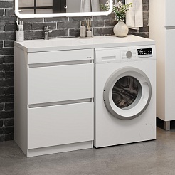 Onika Тумба под раковину Милтон 58 под стиральную машину белая – фотография-3