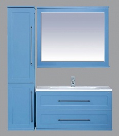 Misty Пенал для ванной Марта 35 голубой L с б/к – фотография-2