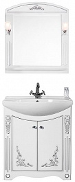 Водолей Мебель для ванной "Кармен 85" 2 двери, белая/серебро – фотография-1