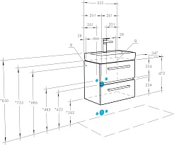Акватон Тумба под раковину Ронда Pro 55 подвесная дуб сомерсет – фотография-5