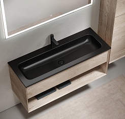 Sancos Тумба с раковиной Marmi 1.0 120 дуб галифакс натуральный раковина  Grace 121 CN7016MB – фотография-3