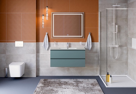 BelBagno Тумба под раковину Kraft 100 подвесная Голубой матовый – картинка-11