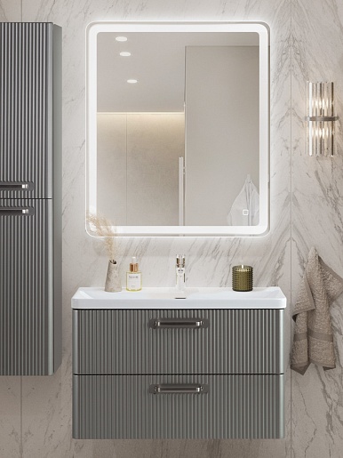 BelBagno Тумба под раковину Due 80 без ручек подвесная Сатин – картинка-11