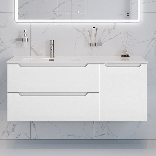 BelBagno Тумба с раковиной Etna 120 L подвесная белая матовая – фотография-2