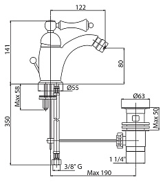 Cezares Смеситель MARGOT-BSM1-03/24-Bi для биде – фотография-2