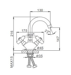 Frap Смеситель для раковины H24 F1324 хром – фотография-3