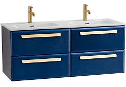 Cezares Тумба с раковиной Eco Cer-N 120 с 4 ящиками sapfiro CZR-8073-120-2 ручки сатиновое золото – фотография-1