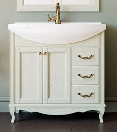 ValenHouse Тумба под раковину Эллина 85 слоновая кость, фурнитура бронза – фотография-1