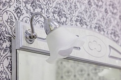 Sanflor Мебель для ванной Адель 82 R белая, патина серебро – фотография-6