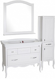 ASB-Woodline Мебель для ванной Модерн 105 белый (патина серебро) – фотография-2