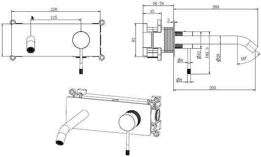 Allen Brau Смеситель для раковины Priority 4.0 5.31D03-31 (с внутренней частью) черный матовый – фотография-2