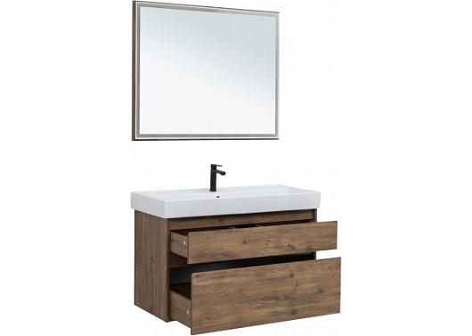 Aquanet Мебель для ванной Nova Lite 100 2 ящика, дуб рустикальный – картинка-3