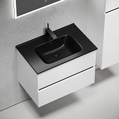 Sancos Тумба с раковиной Urban 70 белый глянец раковина Element 71 CN7007MB – фотография-2