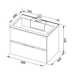 Aquanet Тумба с раковиной "Алвита 70" крем – фотография-9