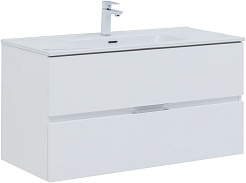 Aquanet Мебель для ванной Алвита New 100 Flat подвесная белая матовая – фотография-4