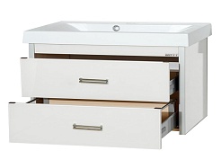 Misty Тумба с раковиной Джулия QVATRO 105 подвесная белый White – фотография-4