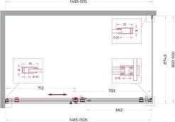 BelBagno Душевой уголок Soft Close-2 SOFT_CLOSE-2-AH-1-150/90-C-GM 150x90 профиль оружейная сталь стекло прозрачное – фотография-12