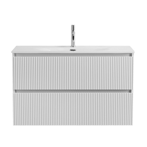 BelBagno Тумба с раковиной Uno 100 подвесная Bianco Opaco с раковиной BB-8099-100 – фотография-2