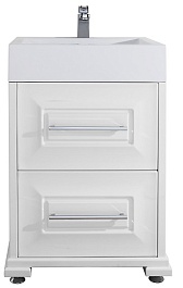 Водолей Тумба под раковину Риккардо 60 с ящиками, белая/патина серебро – фотография-1