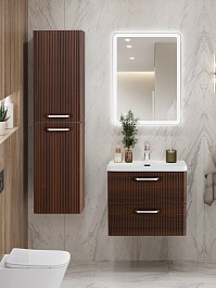 BelBagno Тумба с раковиной Due 50 подвесная Noce ручки Хром полированный – фотография-6