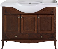 ASB-Woodline Мебель для ванной Салерно 105 антикварный орех, массив ясеня – фотография-2