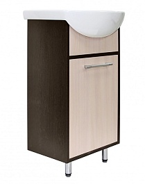 Mixline Тумба под раковину Алан 45 венге/дуб молочный правая – фотография-1
