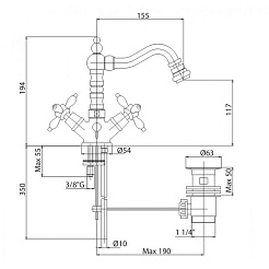 Cezares Смеситель ATLANTIS-NOSTALGIA-BS2-03/24 для биде – фотография-2