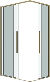 Grossman  Душевой уголок Galaxy 120x70x195 профиль золото сатин стекло прозрачное – фотография-2