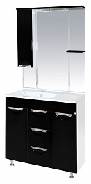 Misty Зеркальный шкаф Кристи 90 L черный, эмаль – фотография-3