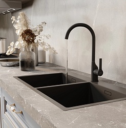 Mixline Смеситель для кухни 35k ML23-032 "Round Black" чёрный – фотография-4