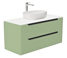 Зов Тумба под раковину Севилья 100 подвесная фисташковая/столешница белая